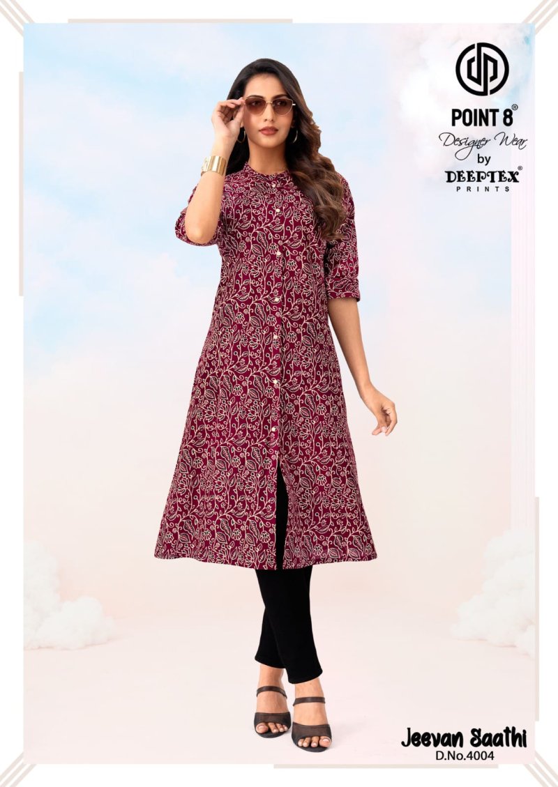 Jeevan Sathi Vol 4 By Deeptex A Line Cotton Printed Kurtis 